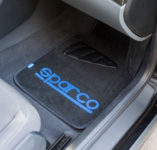 TAPIS DE SOL SPARCO POUR VOITURES LOGO BLEU