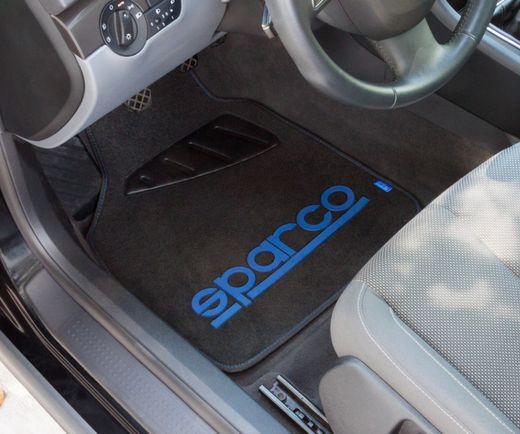 TAPIS DE SOL SPARCO POUR VOITURES LOGO BLEU