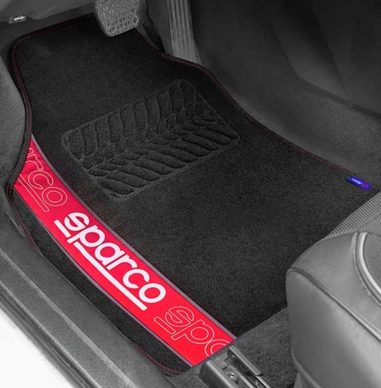 Alfombras de moqueta Sparco para coche con logos rojos — SPARCO