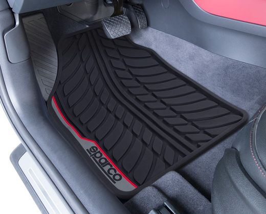 TAPIS DE VOITURE SPARCO NOIR ET ROUGE