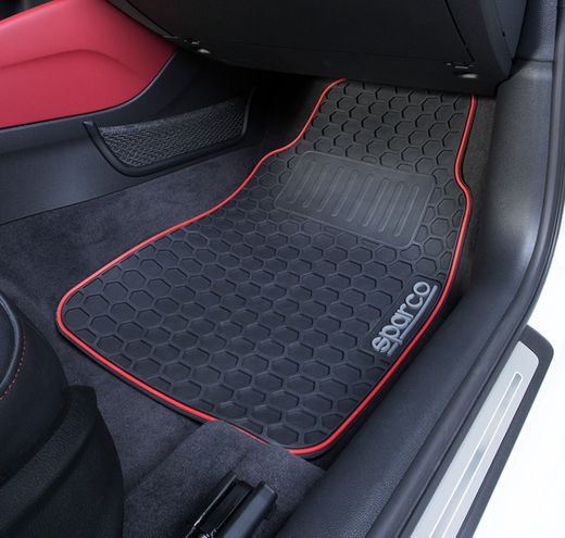 TAPIS DE VOITURE SPARCO NOIR ET ROUGE