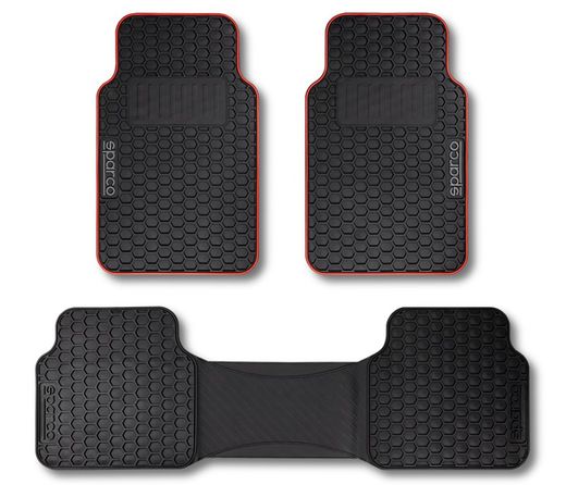 TAPIS DE VOITURE SPARCO NOIR ET ROUGE