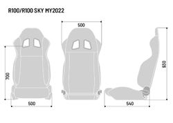 SPARCO R100 SKY SEMI-BAQUET