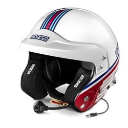 CASQUE JET SPARCO AIR PRO RJ-5i MARTINI RACING - DESIGN À RAYURES FIA 8859-2015