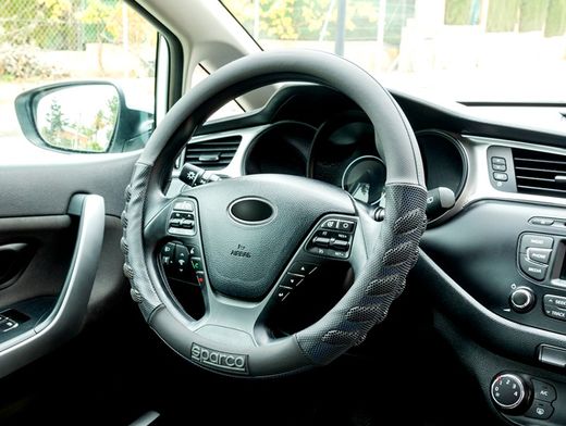 HOUSSE DE VOLANT DE VOITURE EN PVC BLEU SPARCO