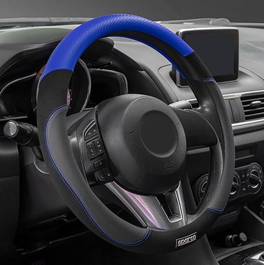 COUVERTURE DE VOLANT SPARCO BLEU PVC + CAOUTCHOUC