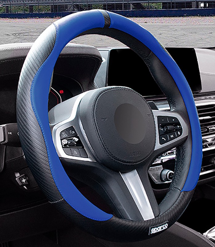Funda Sparco para volante de coche azul de PVC + caucho — SPARCO