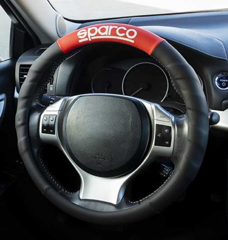 Funda para el volante del coche Sparco rojo y negro — SPARCO