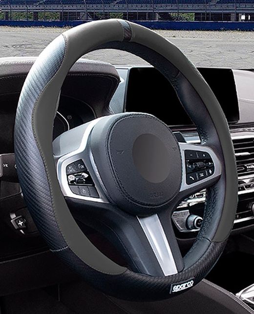 COUVERTURE DE VOLANT SPARCO EN PVC NOIR + CAOUTCHOUC