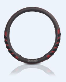 COUVERTURE DE VOLANT SPARCO EN PVC NOIR ET ROUGE