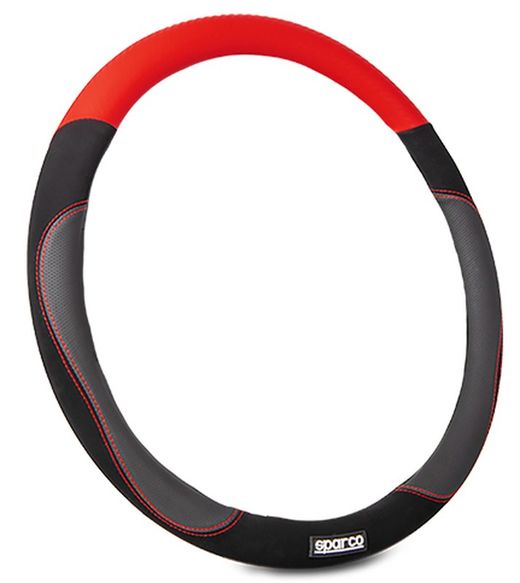 COUVERTURE DE VOLANT SPARCO ROUGE EN PVC + CAOUTCHOUC