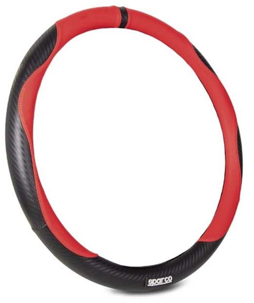 COUVERTURE DE VOLANT SPARCO ROUGE EN PVC + CAOUTCHOUC