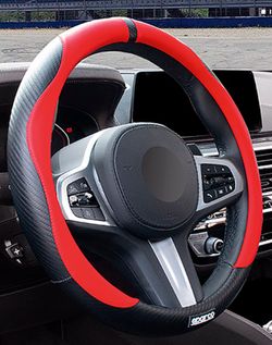 COUVERTURE DE VOLANT SPARCO ROUGE EN PVC + CAOUTCHOUC