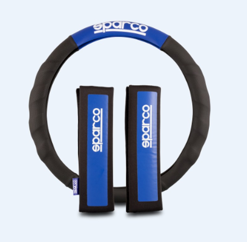 Spc1200 - Juego 2 Almohadillas Cinturón Sparco Linea S Azules Para