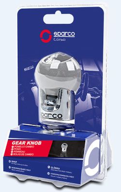 POMMEAU SPARCO RACING CHROMÉ/GRIS