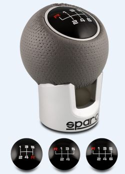 POMMEAU SPARCO RACING CHROMÉ/GRIS