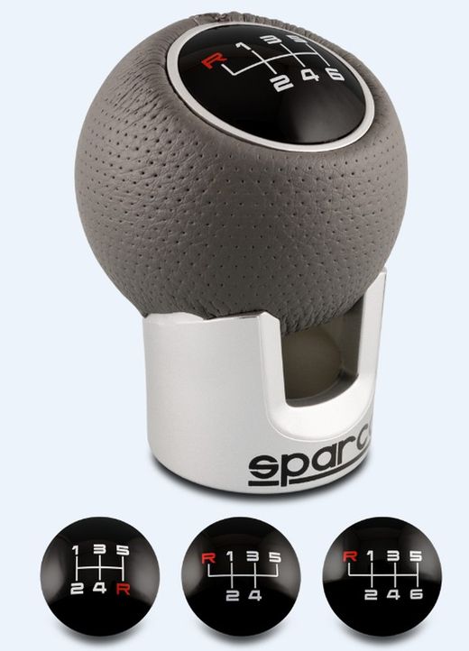 POMMEAU SPARCO RACING CHROMÉ/GRIS