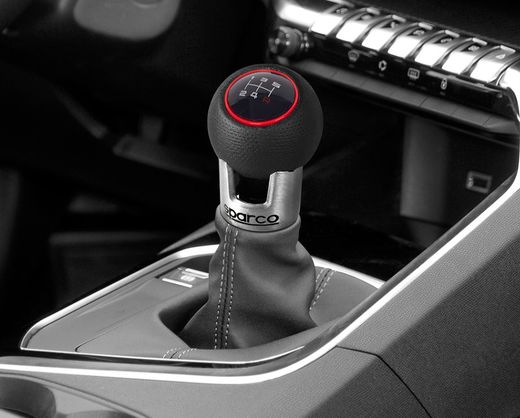 POMMEAU DE LEVIER DE VITESSES SPARCO RACING NOIR/ROUGE