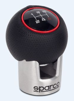 POMMEAU DE LEVIER DE VITESSES SPARCO RACING NOIR/ROUGE