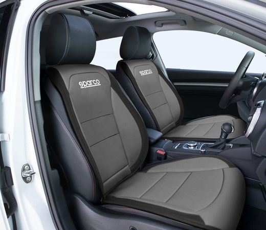 RESPALDO SPARCO PARA ASIENTO DELANTERO DE POLIÉSTER Y PVC NEGRO Y GRIS